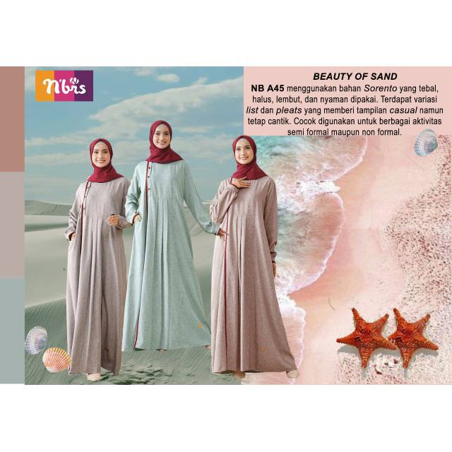 GAMIS Nibras NB A45 SETELAN GAMIS SET MURAH FASHION WANITA SYAR'I KHIMAR JILBAB BAJU MUSLIMAH MUSLIM