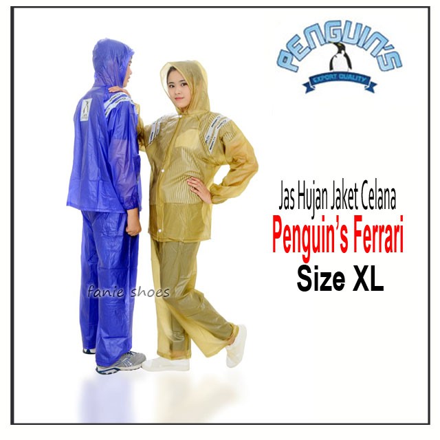 Penguin's Ferrari L dan XL / Jas Hujan Jaket Celana / Jas Hujan Karet PVC