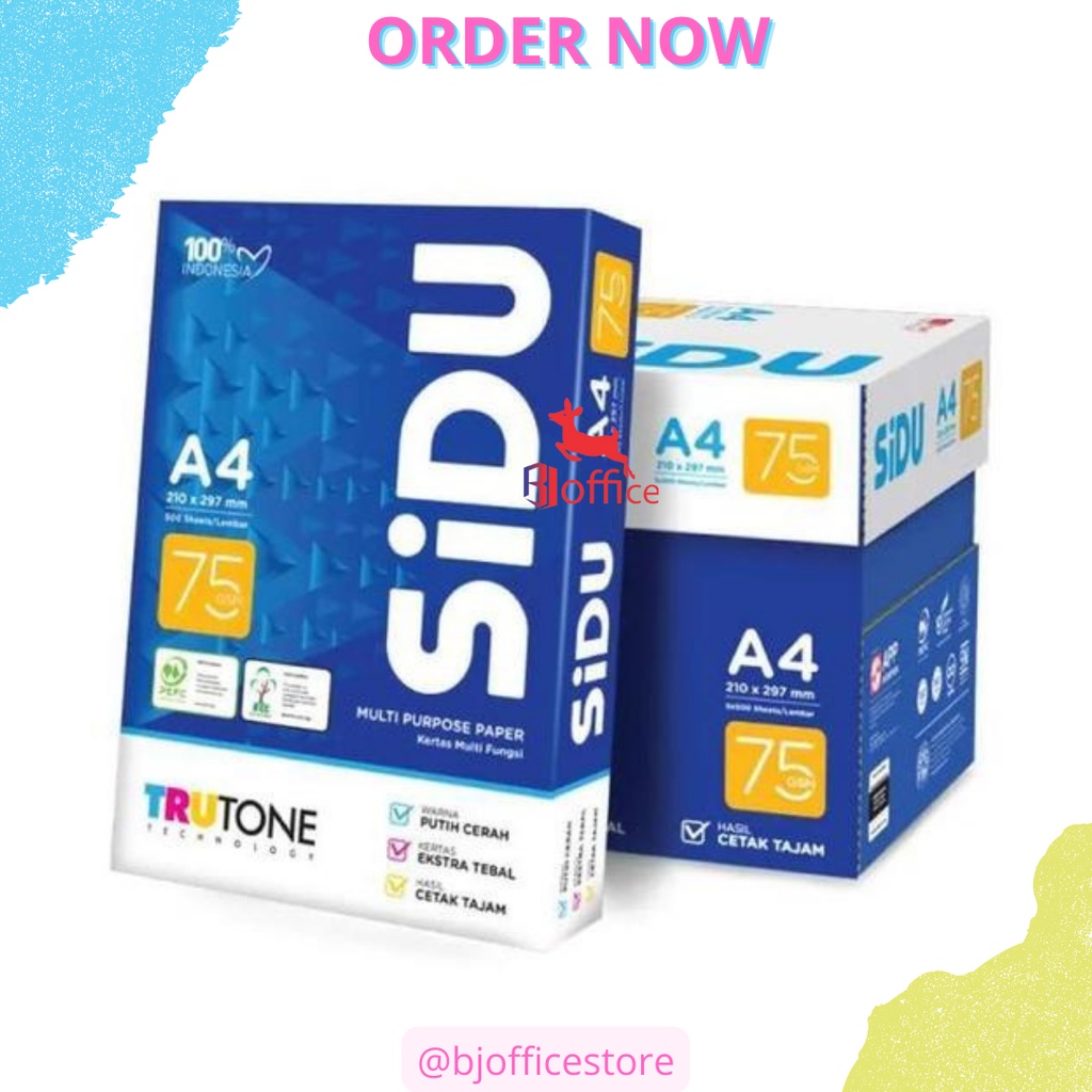 

SIDU Kertas Fotocopy 75 GSM A4 PER BOX