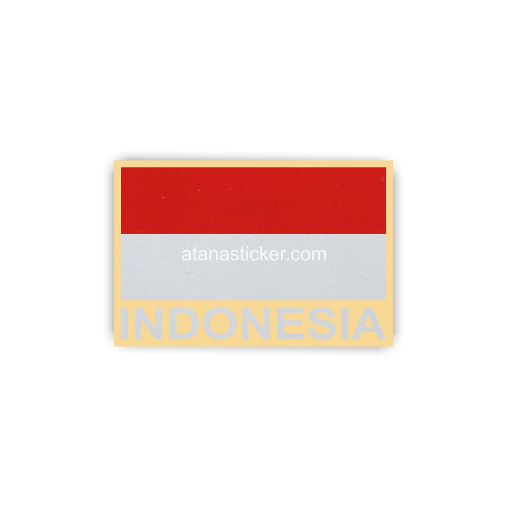Sticker Cutting Bendera Indonesia Dengan Teks 6x4cm