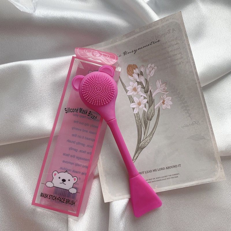 ♥️G.A.SHOP♥️ KUAS MASKER SILIKON BEAR 2IN1 / ALAT PEMBERSIH WAJAH SILIKON BEAR 2IN1