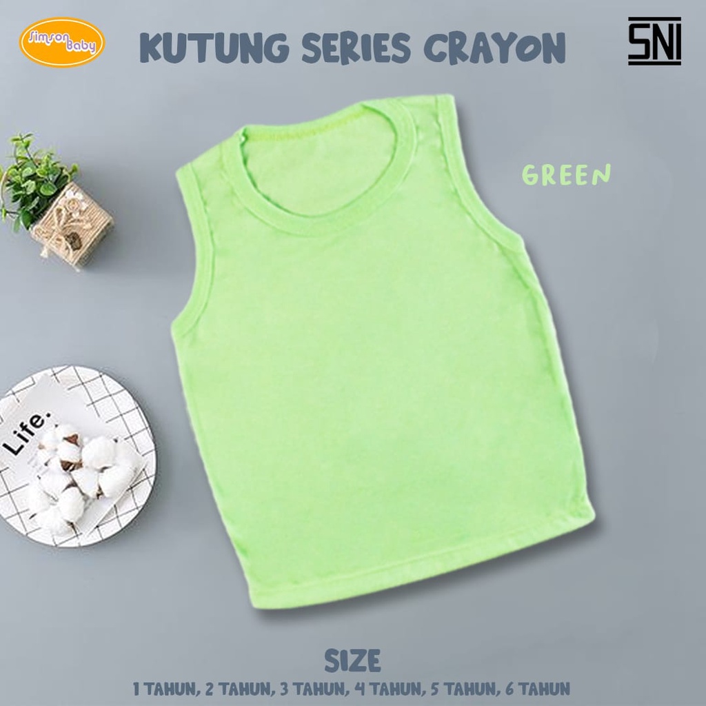 SIMSON BABY BY ARUCHI KUTUNG ANAK SERIES CRAYON SINGLET KAOS DALAM ANAK UNISEX 1-5 TAHUN