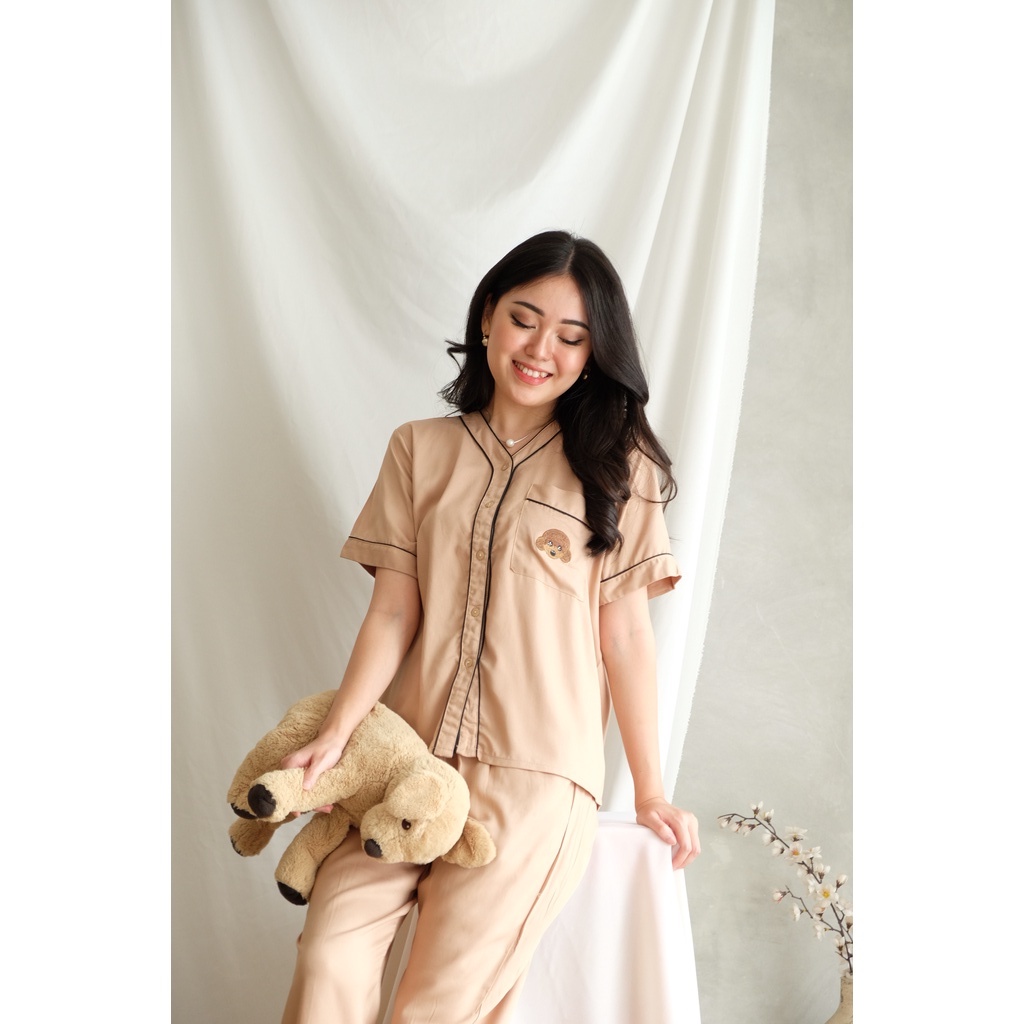 Ren Pajamas Poodle - Atasan Celana Baju Tidur Setelan Wanita