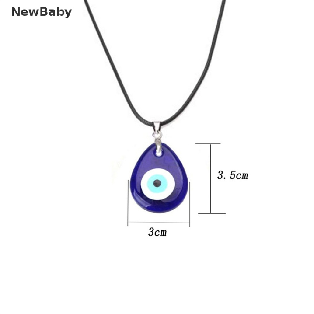 1pc Kalung Liontin Evil Eye Bahan Kaca Warna Biru Ukuran 30mm Untuk Wanita