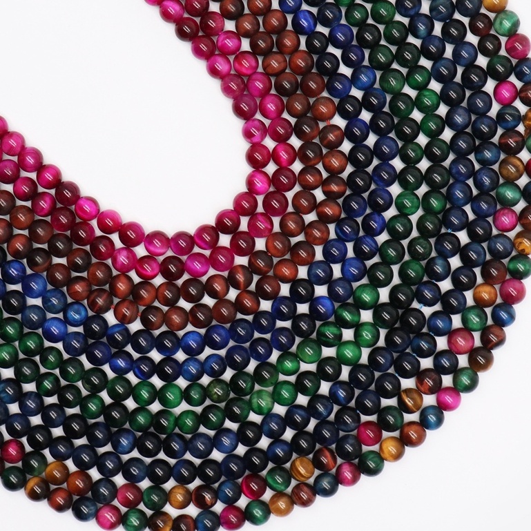 MANIK BATU TIGER EYES SIZE 6 MM ROUND | MANIK BAHAN GELANG & KALUNG TIGER EYES | MANIK BATU ASLI TIG
