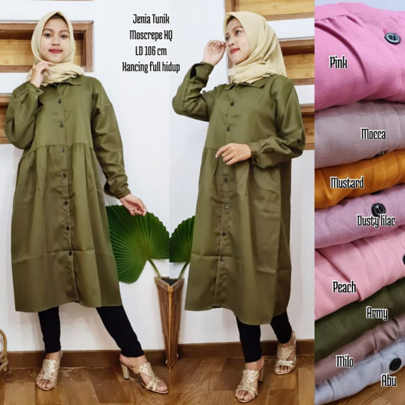 OBRAL Long tunik Moscrepe (LD ±106cm) @38K min 5pcs