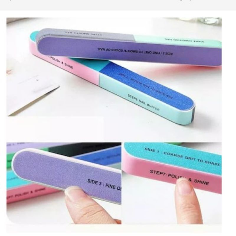 Nail Buffer Block Sponge Alat Kikir Amplas Kuku Pengikir Kuku Alat Manikur Dan Pedikur 7 in 1 Nail Polisher