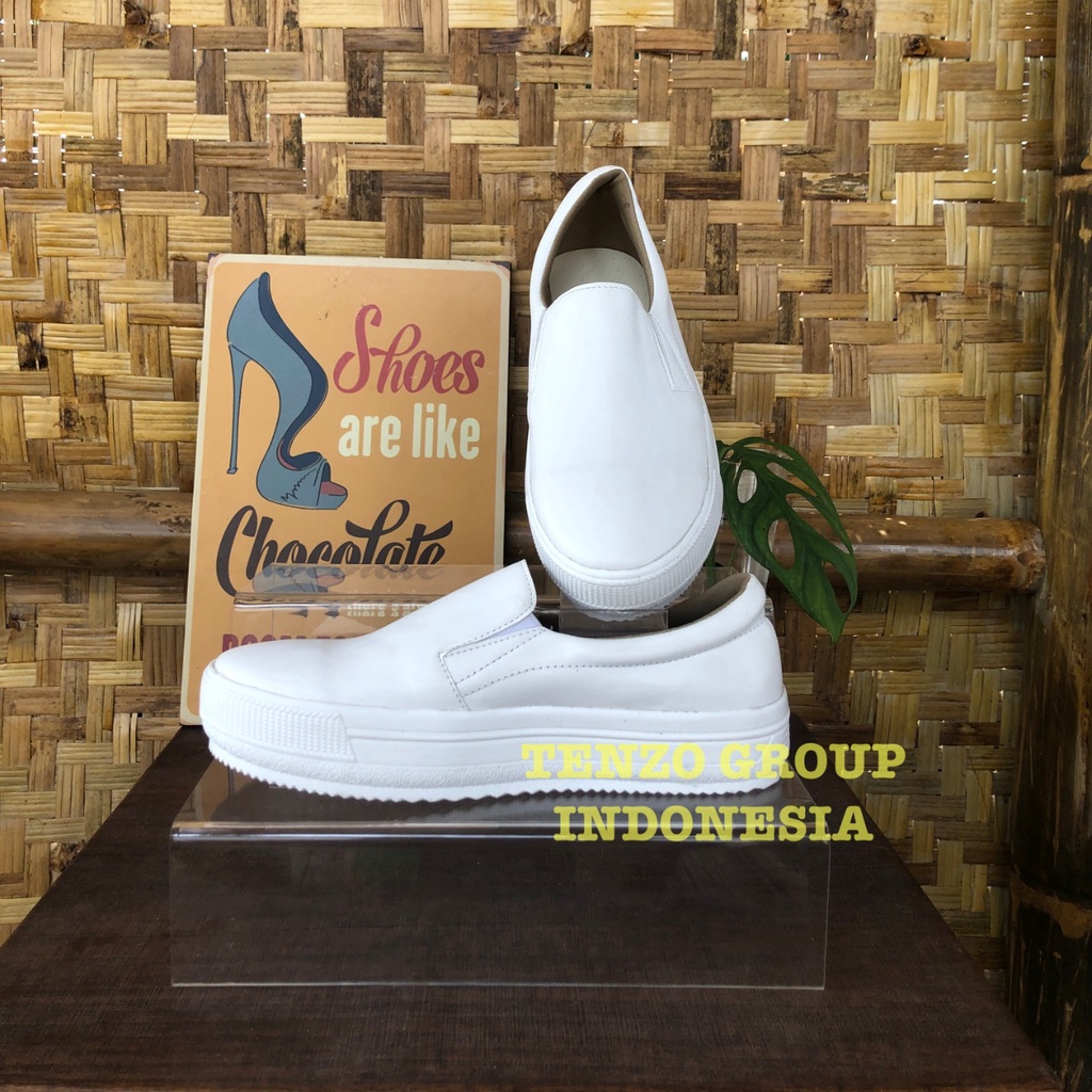 Tenzo shoes || Tnz 04 Sepatu wanita Tenzo Polos / sepatu home made / Putih