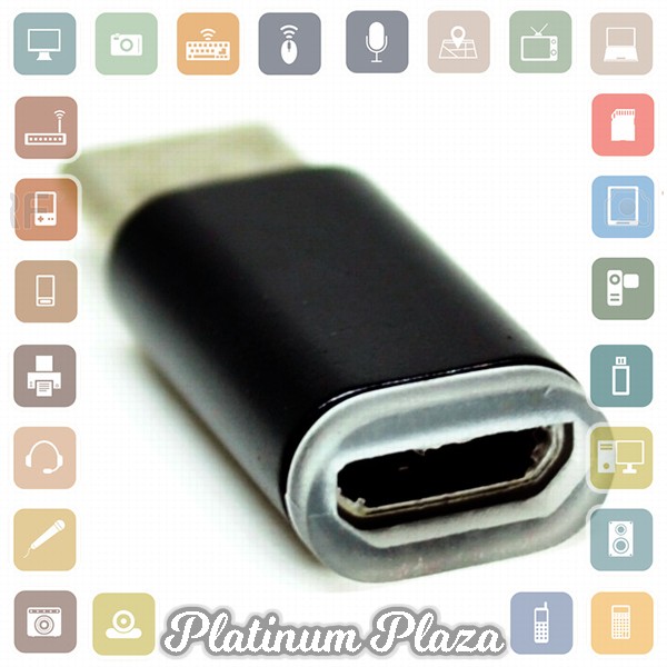 Taffware Adapter Konverter Micro USB ke USB 3.1 Type C Bahan Aluminium - US189 - Black`76MMMW-