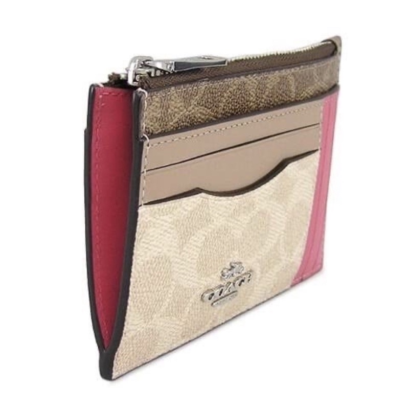 Coach Large Card Case in Blocked Signature Canvas (89484)