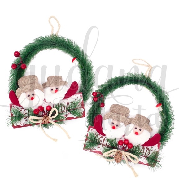 Gantungan Natal Ornamen Pohon Natal Hiasan Dekorasi Christmas Santa Snowman Rudolph Lucu GH 505501