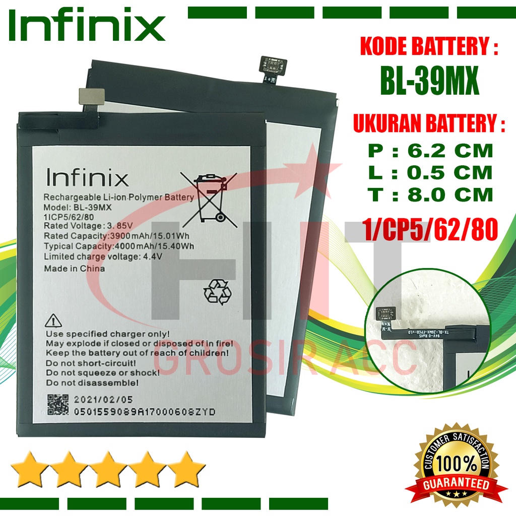 Baterai Battery Ori HP Infinix BL-39MX S5 Pro X660 / Smart 3 Plus X672