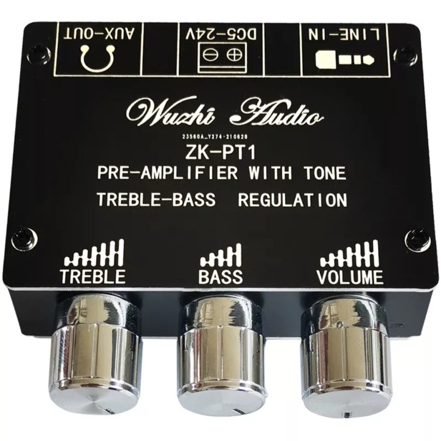WUZHI ZK-PT1 Bluetooth 5.0 Audio Receiver Decoder w Volume Bass Treble