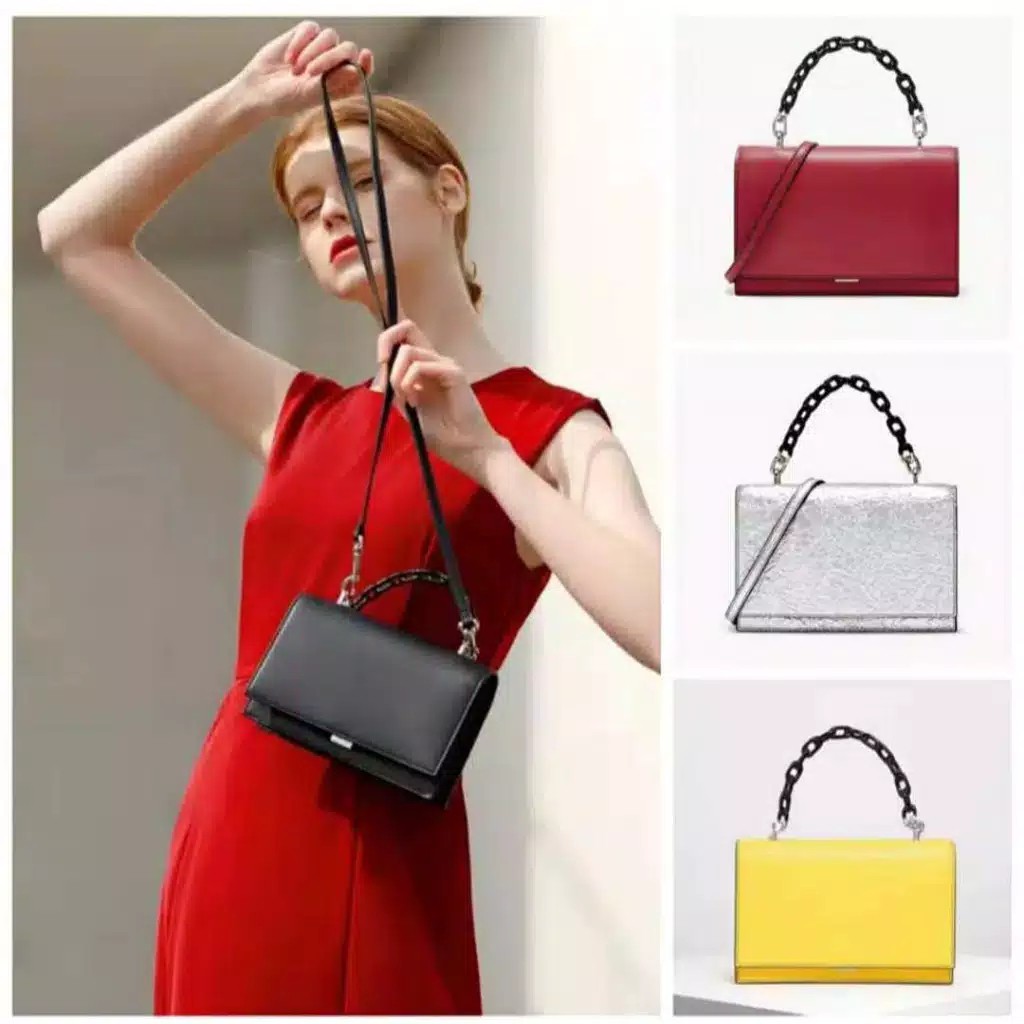 Single Chain Handle Pushlock Bag Tas Selempang Multifungsi Import#048