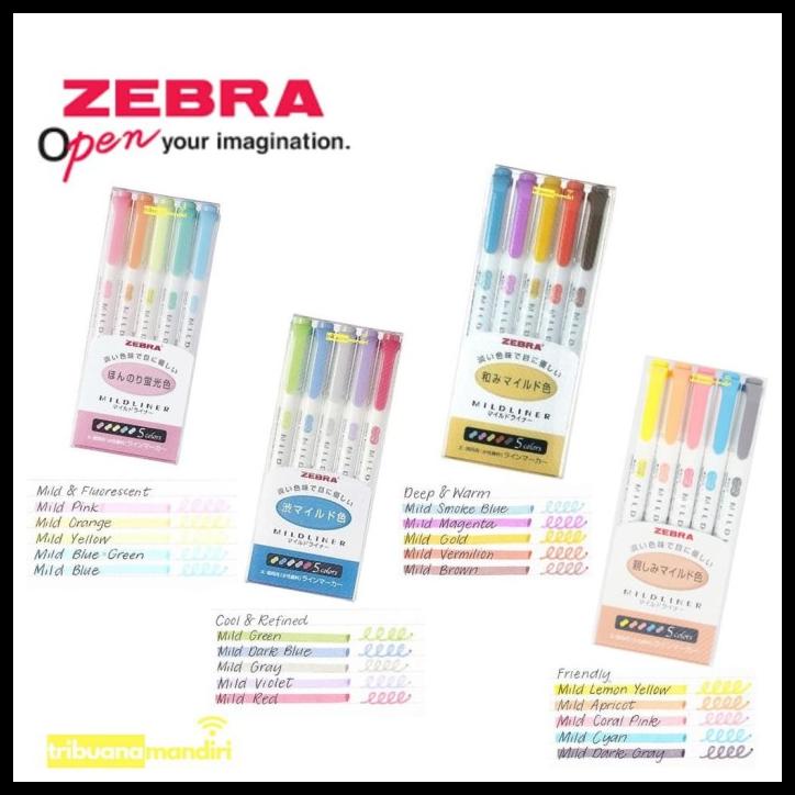

Zebra Mildliner Set 5 Warna