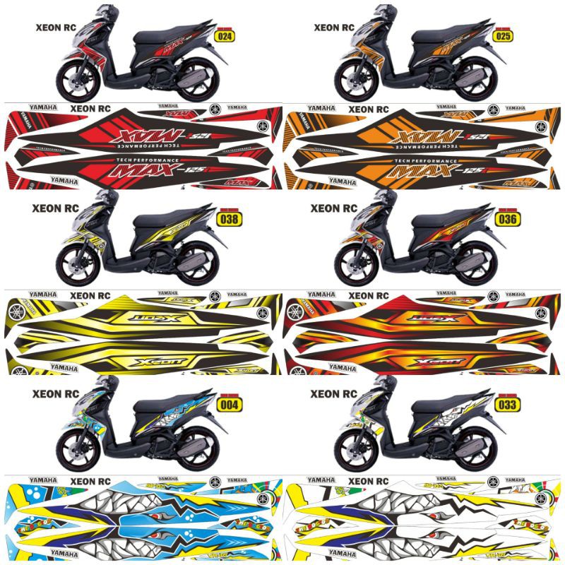 striping Yamaha Xeon RC 125 stiker Xeon karbu sticker Xeon mx rc fi variasi Thailand