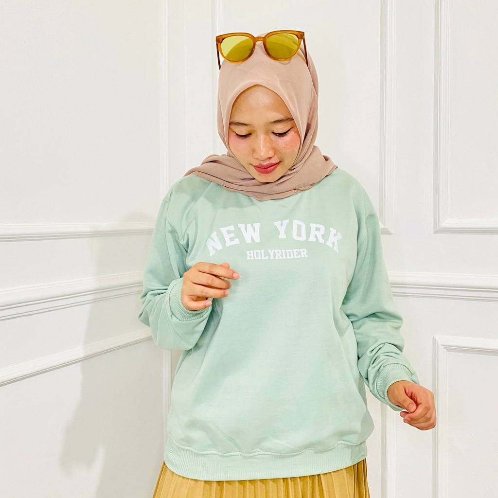 NEW YORK HOLYRIDER SWEATER  II SWEATER NY CRAWNECK PRIA DAN WANITA II 11 WARNA