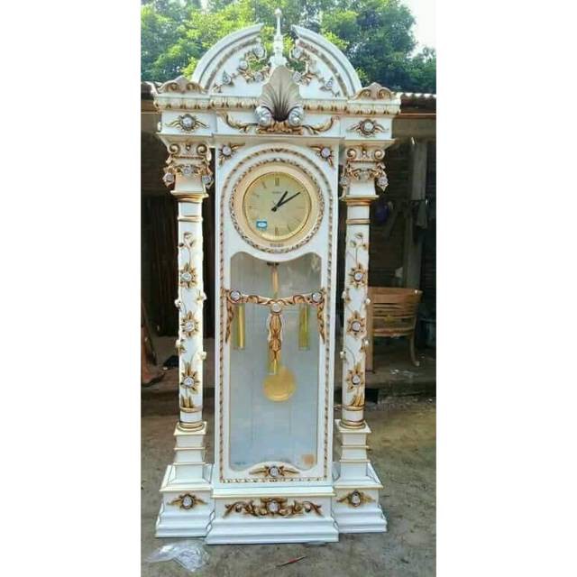 almari jam duco putih,mebel jepara,furniture