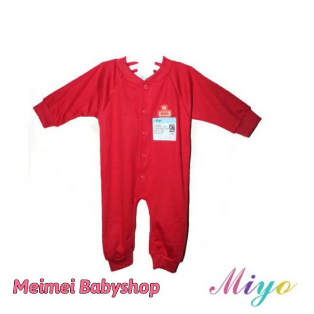 Miyo Baju  Kodok Panjang Buka Kaki Newborn  Merah  Jumper 