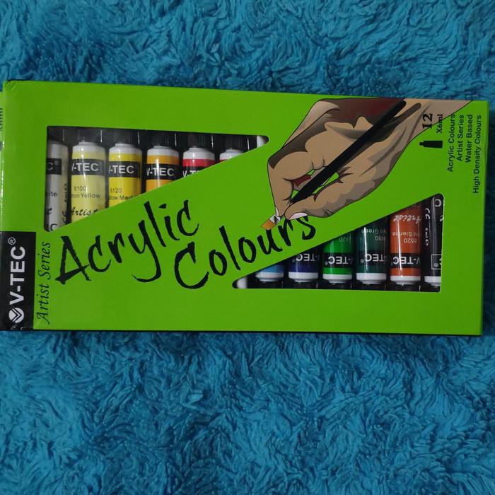 

V-Tec Acrylic Colours 6 ml 12 warna Cat Akrilik Lukis
