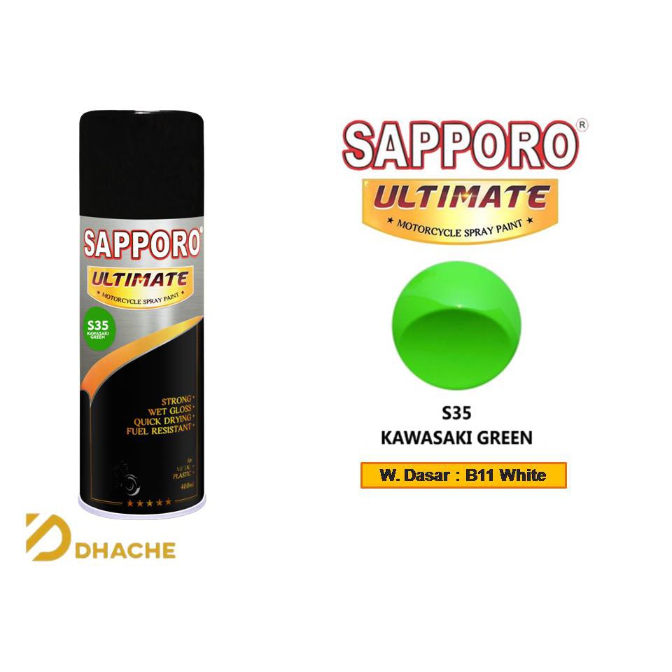 Cat Pilox Sapporo Ultimate S35 Kawasaki Green Warna Hijau Kawak 400 ml