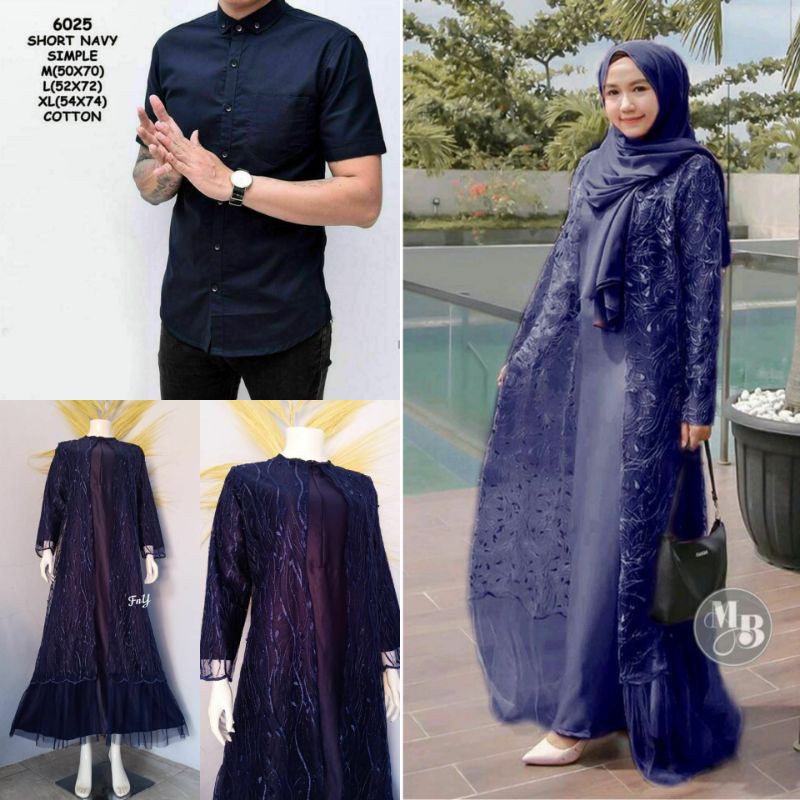 COUPLE GAMIS MUSLIM BROKAT AQILA/BAJU COUPLE MUSLIM/GAMIS BROKAT JUMBO/KEMEJA POLOS