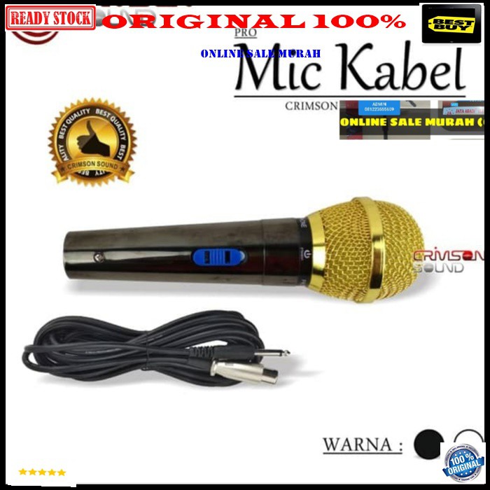 G116 ORIGINAL Crimson mic kabel dynamic Microphone cable mik karaoke mikrophone profesional pro musik music audio sound sistem system vokal vocal panggung dj studio  BISA DIGUNAKAN KE SEGALA ALAT AUDIO  Bahan besi  DYNAMIC MICROPHONE