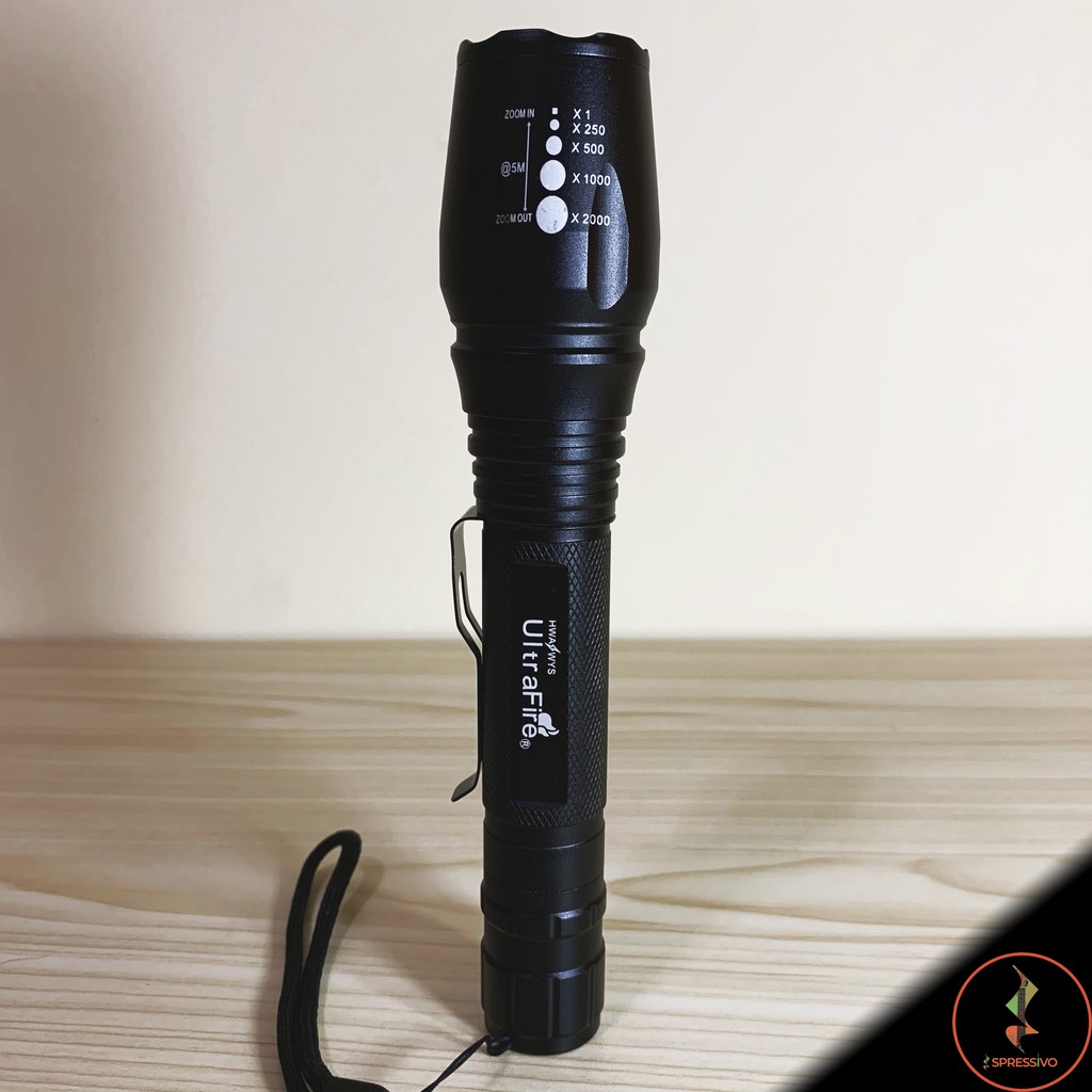 Senter LED ultrafire police panjang besar cree XML T6 18650 zoom