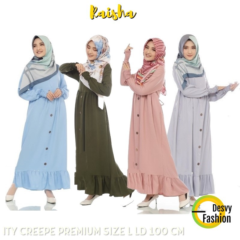 Model Gamis Remaja Terbaru 2021 Kekinian RAISHA, Dress Muslim Simple Polos