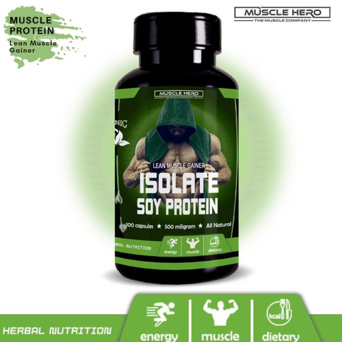 Isolate Soy Protein 500 Mg - Kapsul Protein Nabati Lean Muscle Gainer