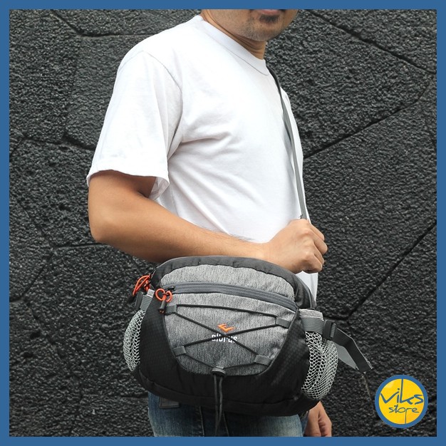 Tas Pinggang Pria / Cowok Selempang Waist Bag Bahu Casual Multifungsi Original New Arrival Tas Slempang Kerja