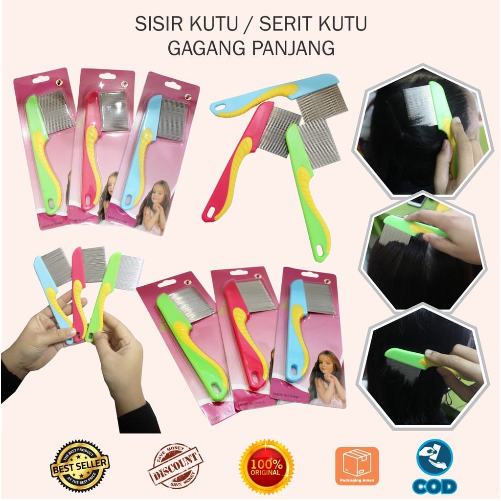 Alolula - Sisir Serit / Sisir Kutu Gagang / Sisir Serit Gagang Panjang / Sisir Ketombe