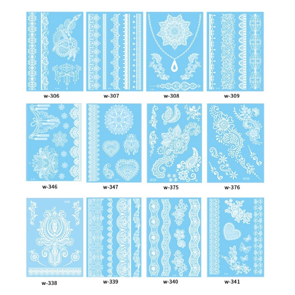 Hena Tatto White Henna Instant Tato Hena Instan Henna Tatto Pengantin Tattoo