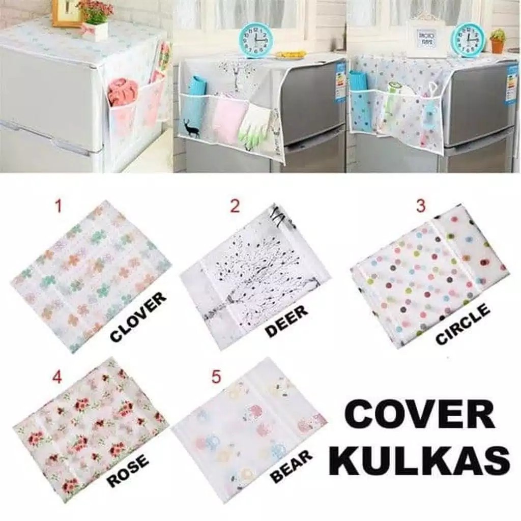 Paket 9 Isi 3 Produk Sarung Cover Mesin Cuci Kulkas Dan Oven Motif