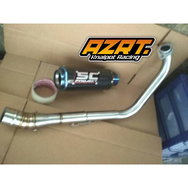 Knalpot Kolong R15 SC Project Carbon Biru