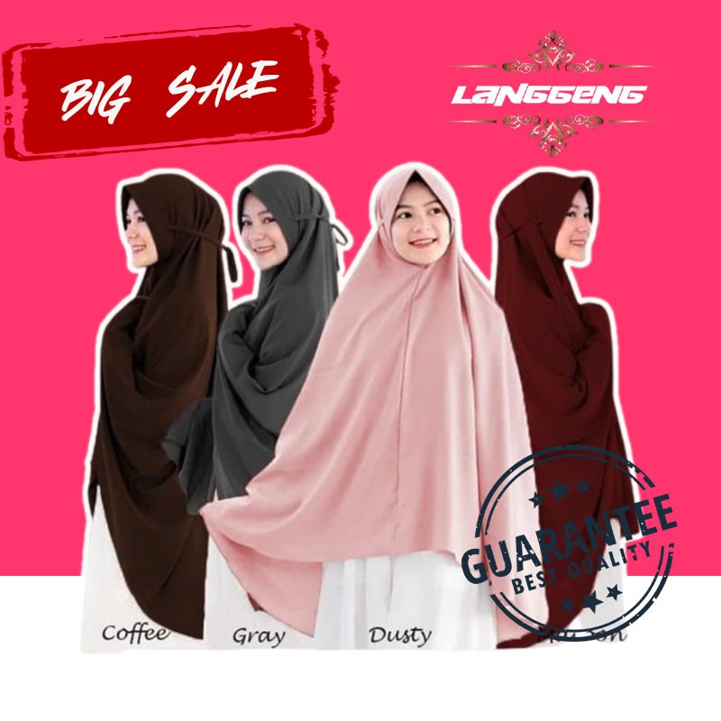 Jilbab Instan Bergo Tali Khimar Alisha Syari Jumbo Hijab Fashion Atasan wanita Muslim Terbaru Murah