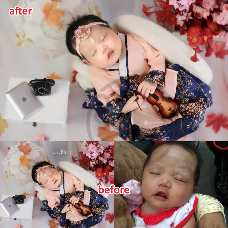 EDIT FOTO BABY ALA STUDIO | EDIT FOTO BAYI BARU LAHIR