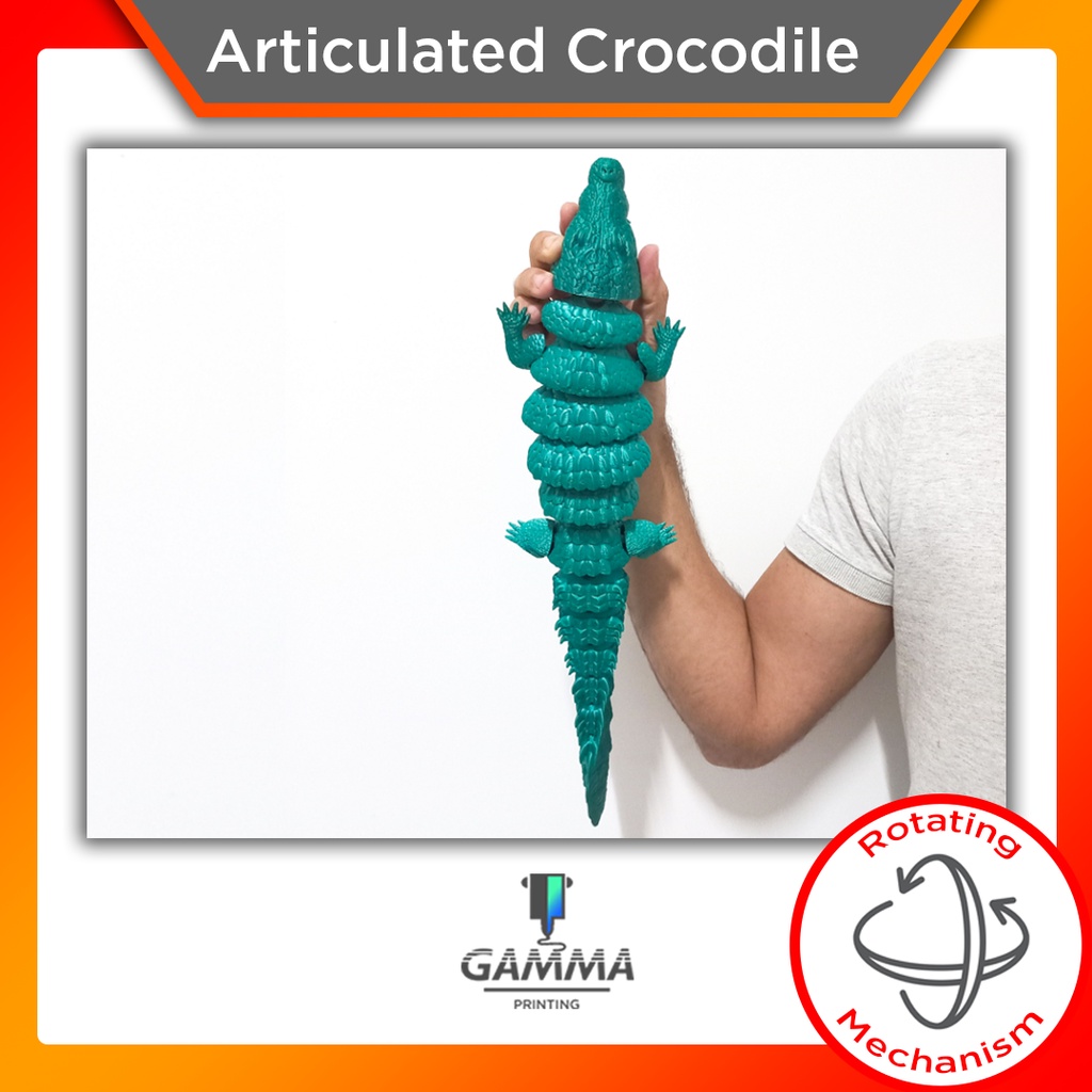 Articulated Crocodile Toy Mainan Anak Buaya Fleksibel Artikulasi