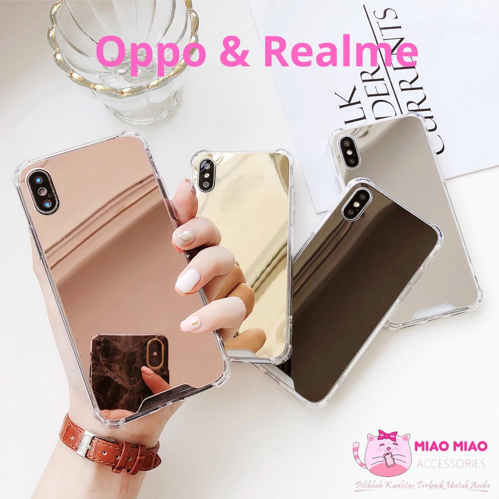 MIAO ANTI CRACK MIRROR CASE OPPO REALME C1 C2 A3S F9 A5S A7 A31 A5/A9