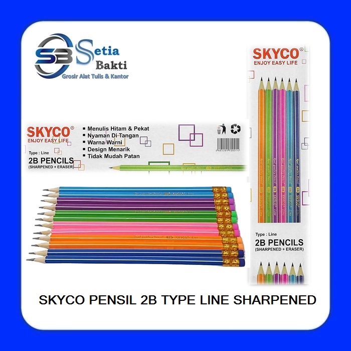 

SKYCO Pensil 2B Type LINE Sharpened - 1 Pak