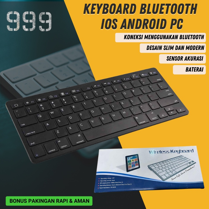 Keyboard Wireless Murah Bluetoth Untuk Laptop,PC,Tablet Terbaik