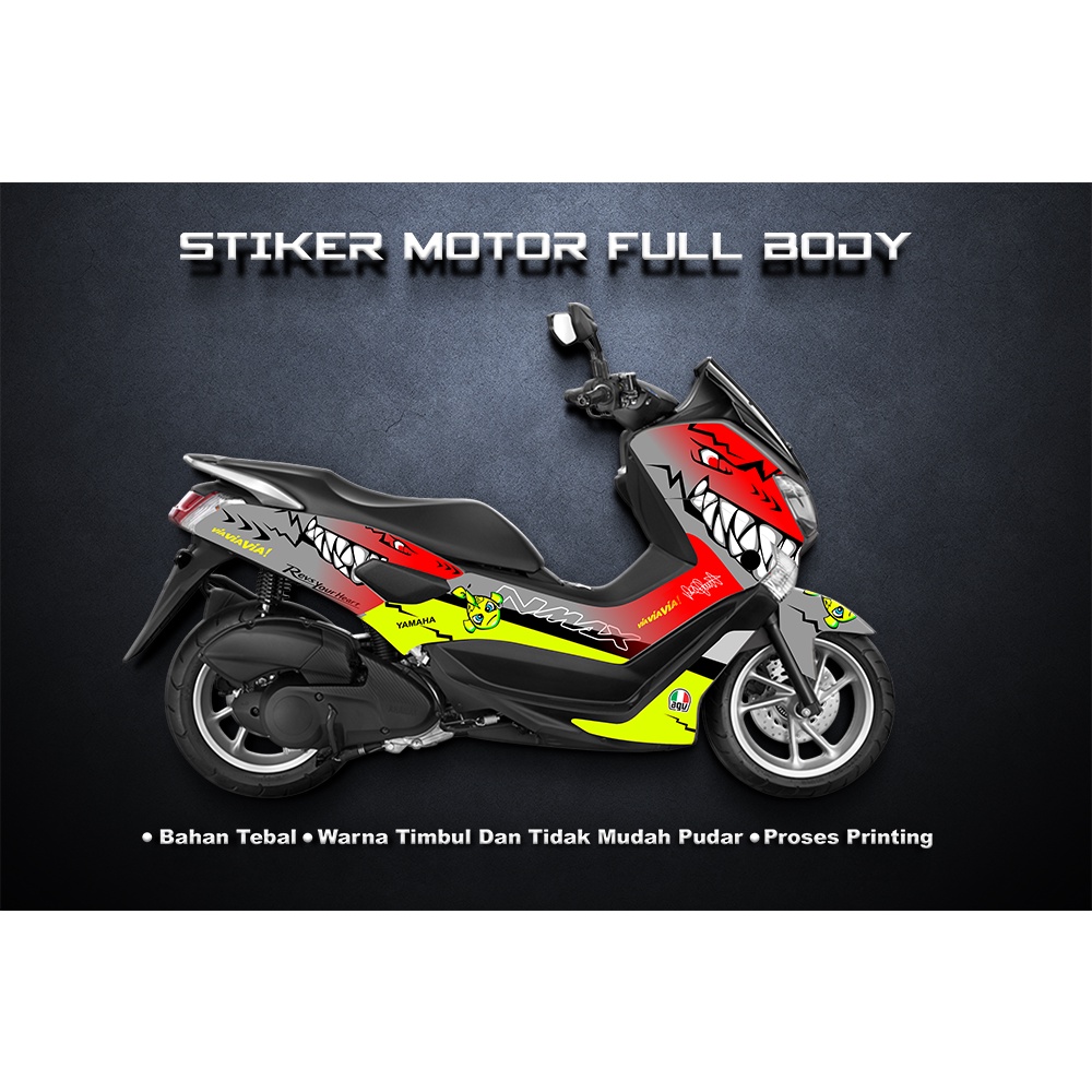 DECAL MOTOR FULL BODY YAMAHA NMAX 2016 - 2017 MOTIF HIU