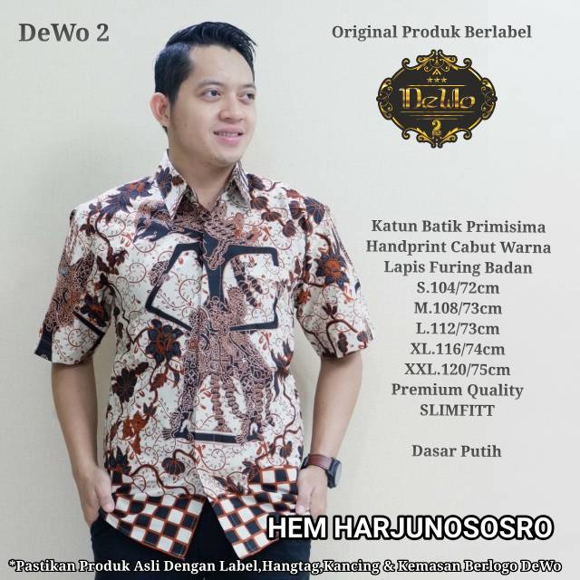 Hem Batik Slimfit/Batik Lengan Pendek Slimfit HARJUNOSOSRO Batik Slimfit