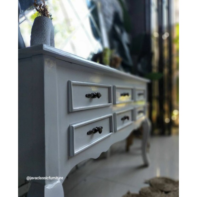 SET MEJA RIAS CONSUL FIGURA MIRROR CERMIN KACA BEVEL SCANDINAVIA TOLET HIAS WARNA PUTIH DUCO MEWAH BAHAN KAYU MAHONI OVEN KERING FURNITURE JEPARA-3