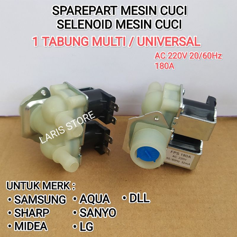 SELENOID DOUBLE MESIN CUCI 1 TABUNG DOUBLE 180A / WATER INLET VALVE SELENOID SEMUA MERK UMUM BERKUALITAS