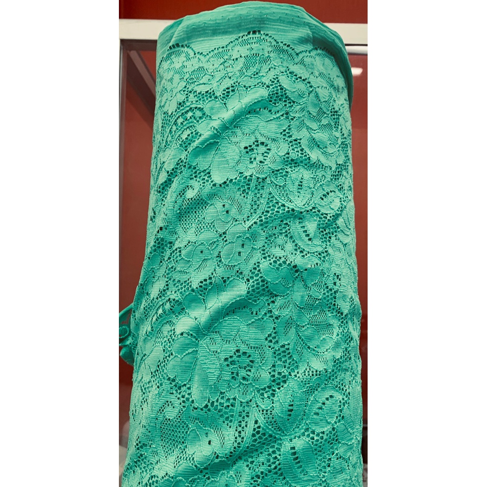 Kain BROKAT CORD LACE NON GLITTER-HIJAU MINT