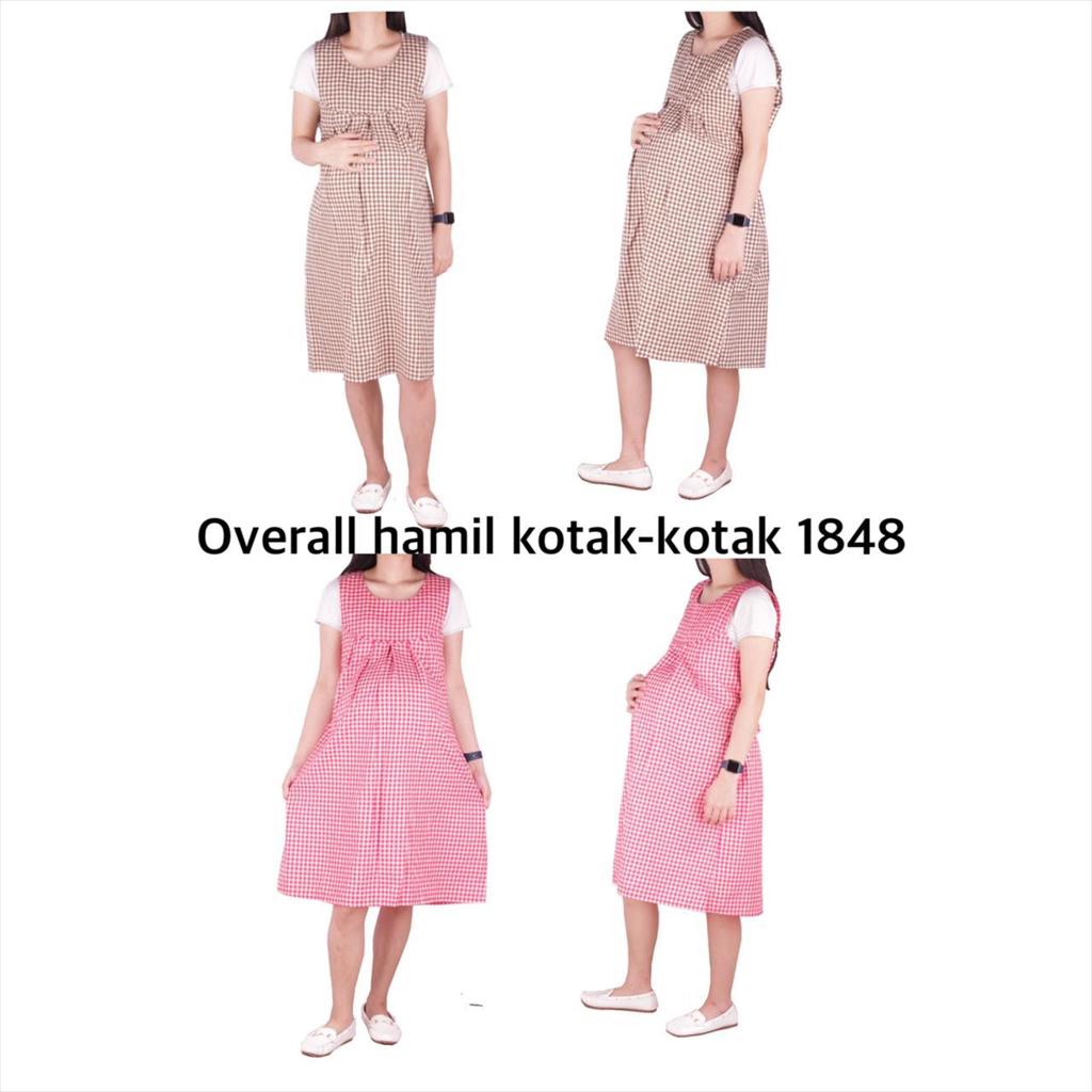 Baju Hamil Overall Hamil Kotak-Kotak ( No Inner ) 1848