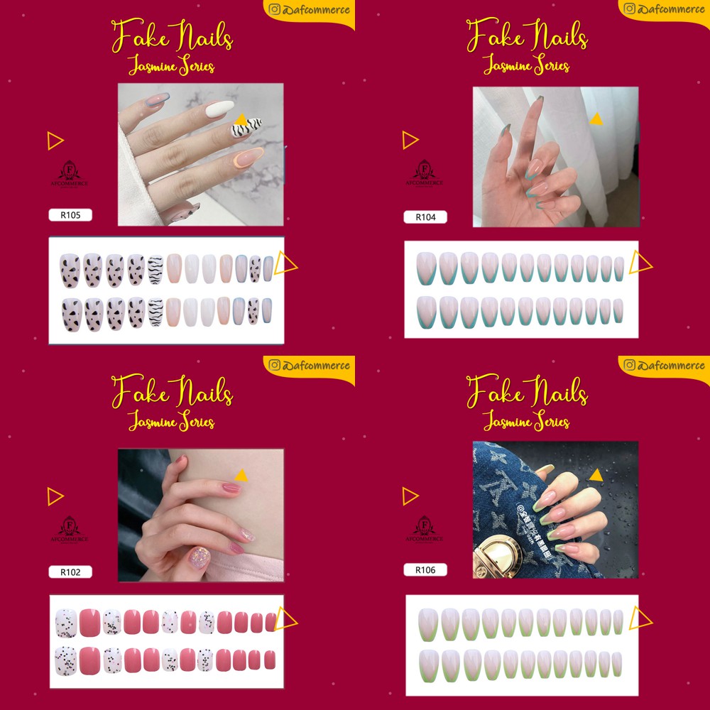 KUKU PALSU KARAKTER PRINTED NAILS JASMINE SERIES R0101 SAMPAI R0120