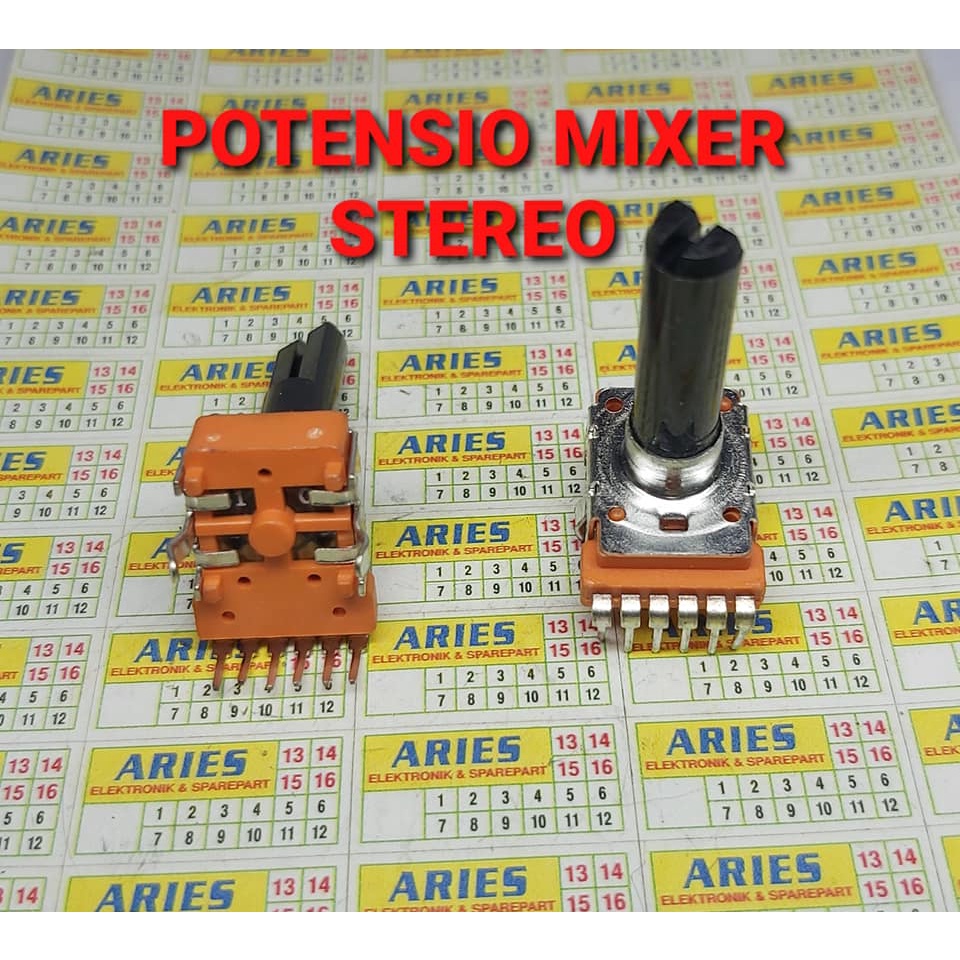 POTENSIO MIXER STEREO 10K ORIGINAL SR  tersedia juga potensio geser untuk mixer   Untuk keamanan pak