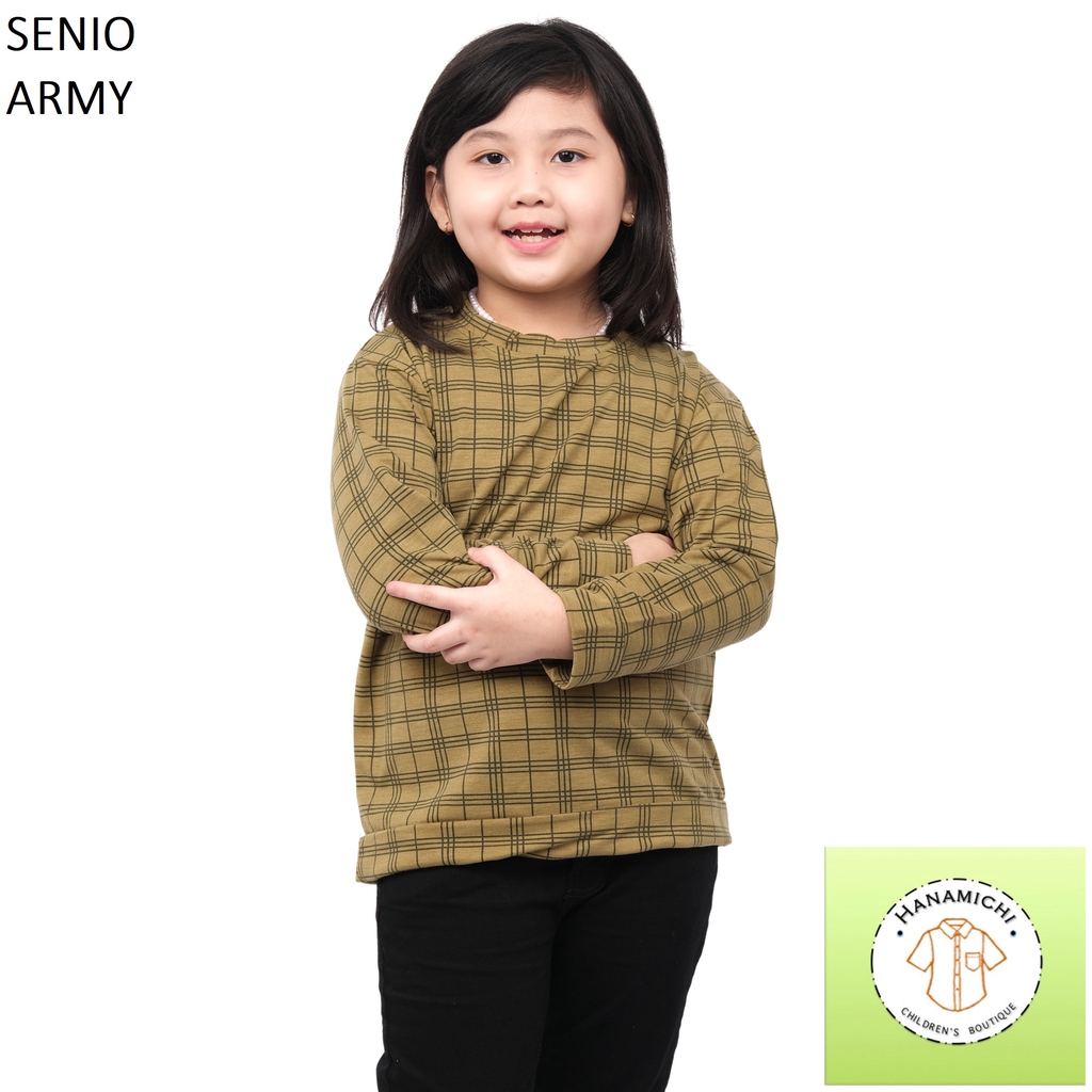 Hanamichi SENIO Sweater Anak Lengan Panjang Motif Kotak